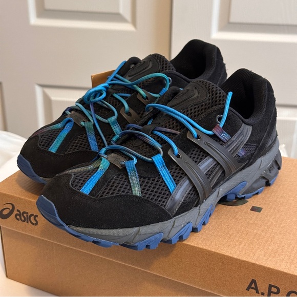 Asics x A.P.C. Gel-Sonoma 15-50 Black Teal Blue Sneakers Mens Size 8.5 - Picture 3 of 7